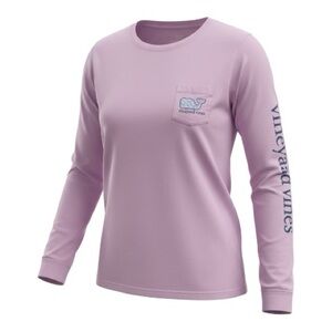 Vineyard Vines Lilac Ice Long Sleeve Graphic Tee. Color is more like photo #3